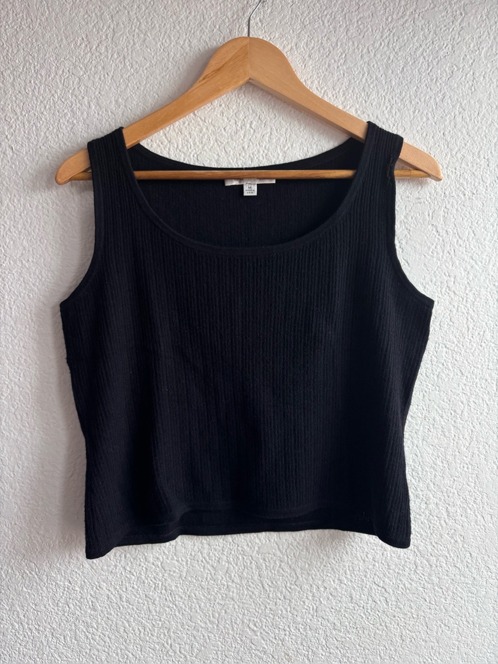 Vintage St. John Classic Black Ribbed Tank Top Womens Medium
